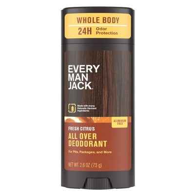 Every Man Jack All Over Solid Deodorant Fresh Citrus 2.6oz - New