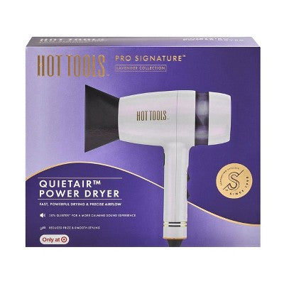 Hot Tools Pro Signature Collection QuietAir Power Hair Dryer Lavender - Imperfect Box by This is Beauty US