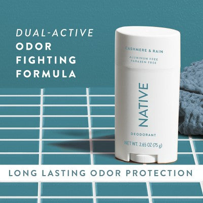 Native Solid Deodorant for Men Cashmere &amp; Rain Aluminum-Free 2.65oz - New by This is Beauty US