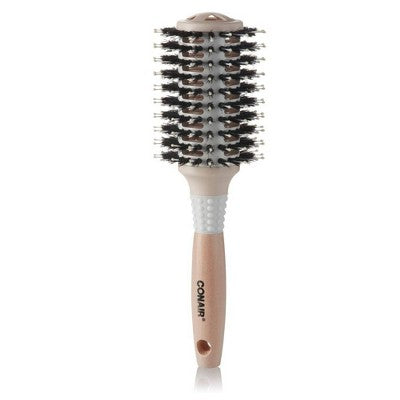 Conair Ceramic Wood Vented Boar Bristle Round Hair Brush Large Barrel All Hair - Imperfect Box by This is Beauty US
