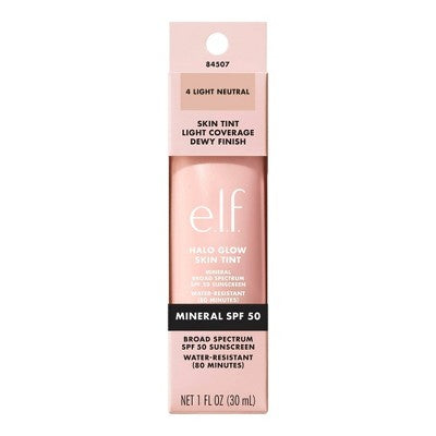 e.l.f. Halo Glow Skin Tint Light Coverage Foundation Mineral SPF 50 4 Light Neutral 1 fl oz - Imperfect Box by This is Beauty US