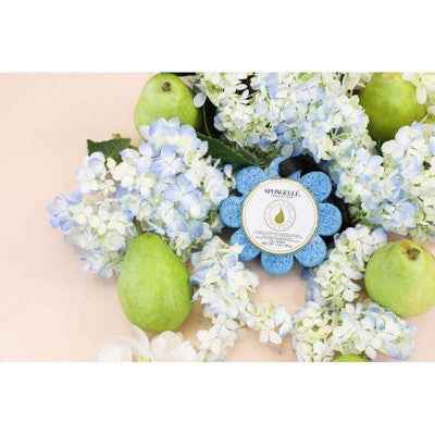 Spongelle Daisy Flower Collection Bath Sponges - Freesia Pear
