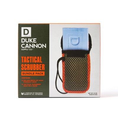 Duke Cannon Tactical Scrubber Bundle Pack Midnight Swim Soap on a Rope Sea Grass &amp; Sandalwood Bar Soap for Men 10 oz - Imperfect Box by This is Beauty US