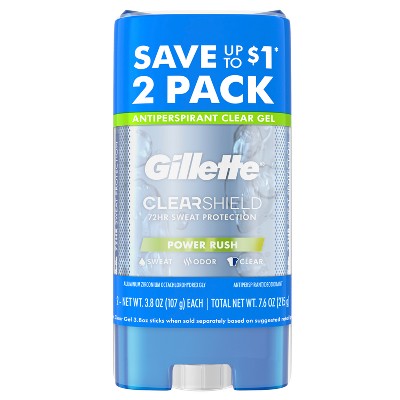 Gillette 72 Hours Sweat Protection Clear Gel Antiperspirant &amp; Deodorant for Men Power Rush 2pk/3.8oz - New by This is Beauty US