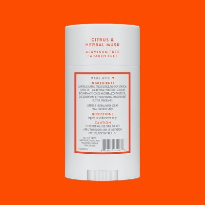 Native Solid Deodorant for Men &amp; Women Citrus &amp; Herbal Musk 2.65oz - Imperfect Container by This is Beauty US