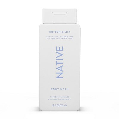 Native Body Wash for Women &amp; Men Cotton &amp; Lily Sulfate Free 18 fl oz - Imperfect Container by This is Beauty US