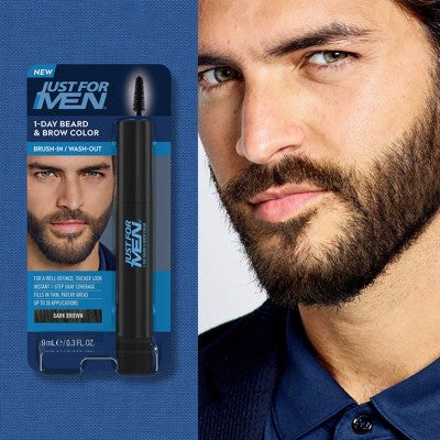 Just For Men 1-Day Beard &amp;  Brow Color Dark Brown - New