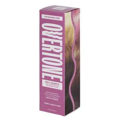 Overtone Misty Magenta Hair Mask Semi-Permanent Hair Dye &amp; Color Conditioner Cotton Candy Pink for Brown; Blonde Hair - New