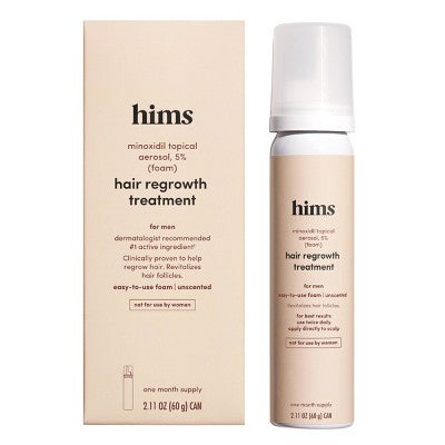 hims Minoxidil 5% Foam Extra Strength Topical Hair Regrowth Solution for Men 2.11 fl oz - Imperfect Box by This is Beauty US