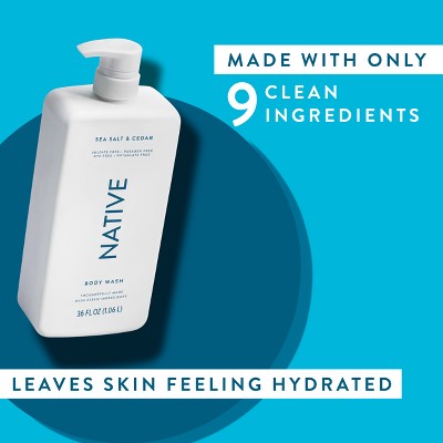 Native Body Wash Sea Salt &amp; Cedar with Pump 36 fl oz - Imperfect Container by This is Beauty US