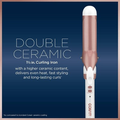 Conair Double Ceramic Rose Gold Curling Iron 1.5 - Imperfect Box by This is Beauty US