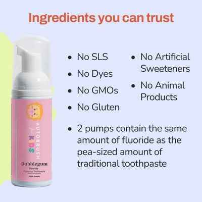 Autobrush Watermelon Fluoride Foaming Toothpaste 3.4oz - Imperfect Box