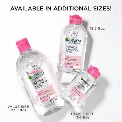 Garnier Micellar Water Hydrating Facial Cleanser &amp; Makeup Remover Basic Cleansing 23.7 fl oz - New