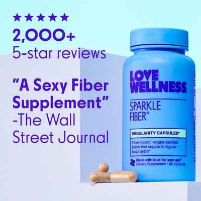 Love Wellness Sparkle Fiber Vegan Dietary Supplements 90ct - New