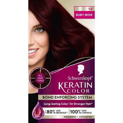 Schwarzkopf Keratin Permanent Hair Color Ruby Noir 2.08 fl oz - Imperfect Box by This is Beauty US
