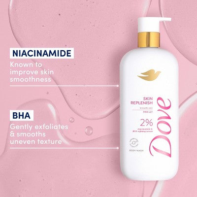 Dove Beauty Serum Body Wash with 2% Niacinamide and BHA Refining Serum Skin Replenish 18.5 fl oz - New by This is Beauty US