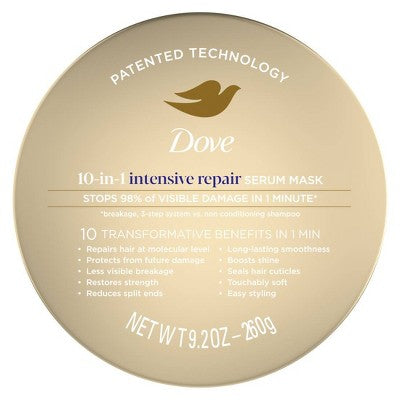 Dove Beauty Intensive Repair Therapy 10-in-1 Serum Hair Mask 9.2oz - Imperfect Container by This is Beauty US