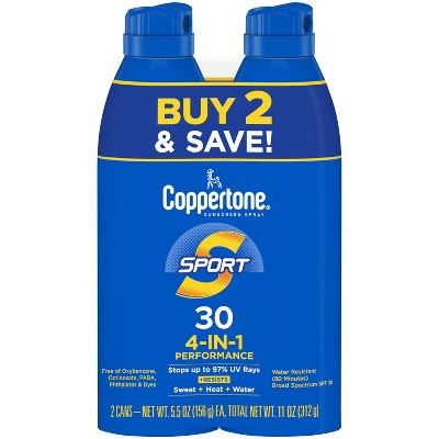 Coppertone Sport Sunscreen Spray SPF 30 Twin Pack 11oz - Imperfect Box by This is Beauty US