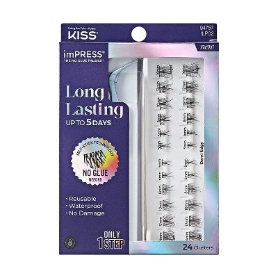 KISS Products imPRESS Long Lasting Press-On Self Adhesive False Eyelashes Demi Edgy 24ct - New by This is Beauty US