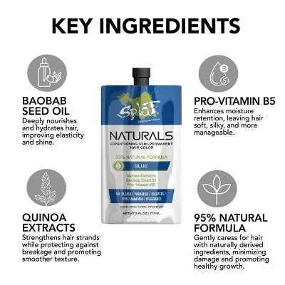 Splat Semi-Permanent Hair Color Naturals Blue 6 fl oz - New