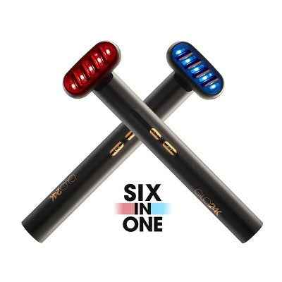 GLO24K 6-in-1 Beauty Therapy Wand for Face Eyes and Neck - New