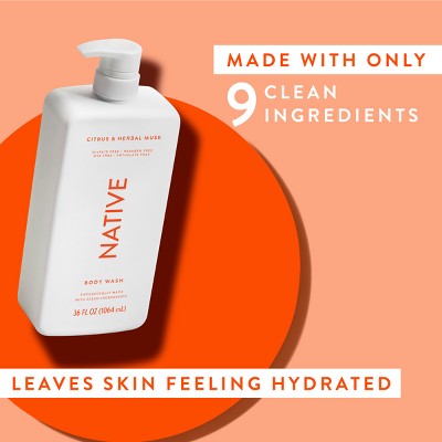 Native Body Wash for Men &amp; Women Citrus &amp; Herbal Musk Sulfate Free with Pump 36 fl oz - Imperfect Container by This is Beauty US