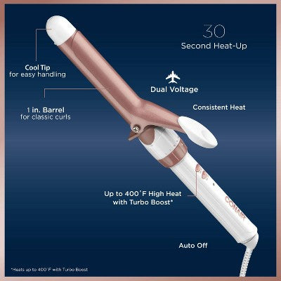 Conair Double Ceramic Rose Gold Curling Iron 1" - Imperfect Box by This is Beauty US