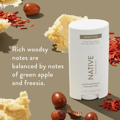 Native Sensitive Solid Deodorant for Men &amp; Women Sandalwood &amp; Shea 2.65oz - New by This is Beauty US