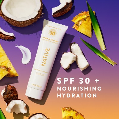 Native Mineral Sunscreen Coconut &amp; Pineapple SPF 30 5 fl oz - Imperfect Container