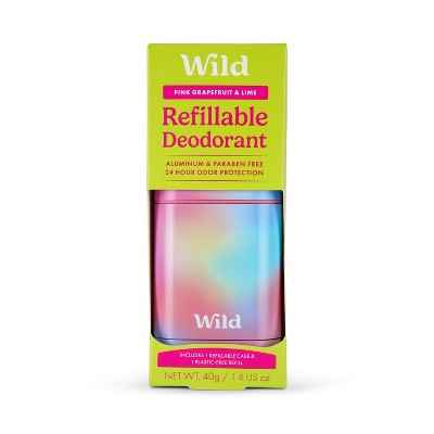Wild Cosmetics Cream Deodorant Refill Grapefruit &amp; Lime with Ombre Case 5.29oz - New