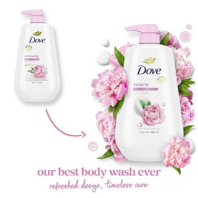 Dove Renew Body Wash Pump Peony &amp; Rose Oil Nourishing 24hr Lotion-Soft Skin 30.6 fl oz - Imperfect Container by This is Beauty US