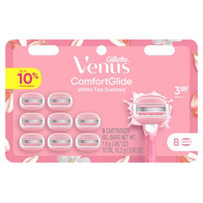 Venus Comfort Glide White Tea Women Razor Blade Refills 8ct - Imperfect Box by This is Beauty US