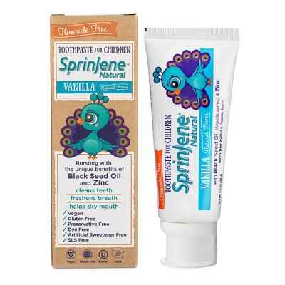 SprinJene Natural Kids Fluoride Free Toothpaste Vanilla 3.5oz - Imperfect Box