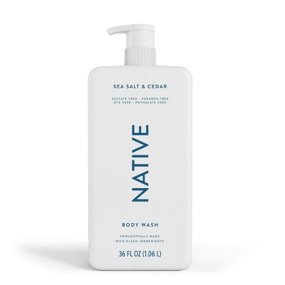 Native Body Wash Sea Salt &amp; Cedar with Pump 36 fl oz - Imperfect Container by This is Beauty US