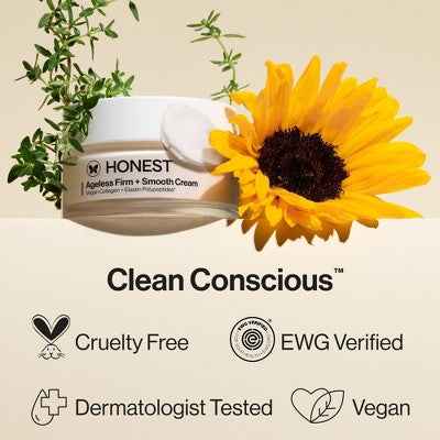 Honest Beauty Ageless Firm and Smooth Cream with Vegan Collagen and Hyaluronic Acid 1.7 fl oz - Imperfect Box