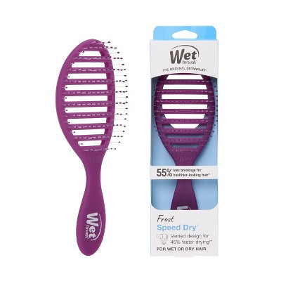 Wet Brush Speed Dry Detangler Hair Brush for Quick Heat Drying Frost Purple - Imperfect Box by This is Beauty US