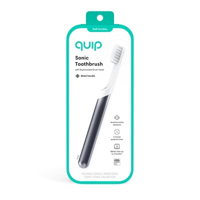 quip Sonic Electric Metal Toothbrush and Travel Case Slate - Imperfect Box by This is Beauty US