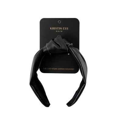 Kristin Ess The Luxe Vegan Leather Headband Black - Imperfect Box
