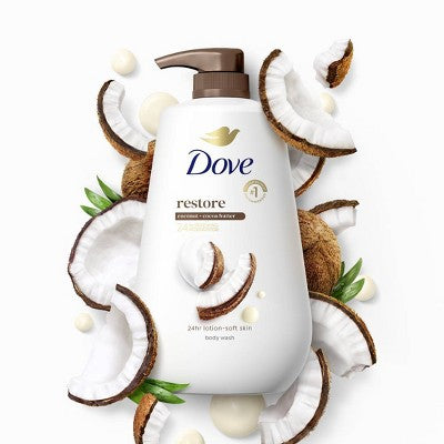 Dove Restore Body Wash Pump Coconut; Cocoa Butter 24hr Lotion 30.6 fl oz - New by This is Beauty US