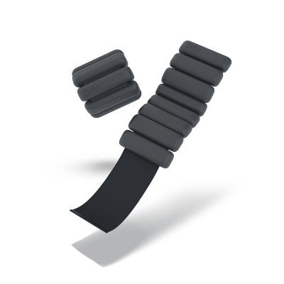 Bala Bangles 2pc Wrist &amp; Ankle Weight Set Charcoal 2lb Adjustable Steel; Silicone Weights - Imperfect Box