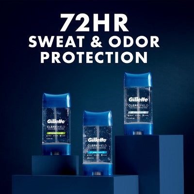 Gillette 72 Hours Sweat Protection Clear Gel Antiperspirant &amp; Deodorant for Men Power Rush 2pk/3.8oz - New by This is Beauty US