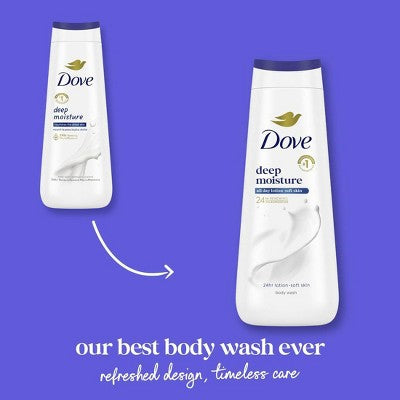 Dove Deep Moisture Body Wash Nourishes the Driest Skin 24hr Lotion-Soft Skin 20 fl oz - Imperfect Container by This is Beauty US