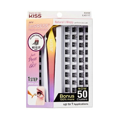 KISS Products imPRESS Press-On Self Adhesive Eyelashes Natural &amp; Wispy 50ct - New