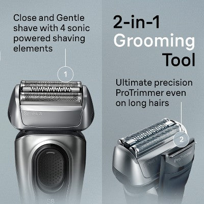 BRAUN SERIES 8-8567CC RECHARGEABLE WET &amp; DRY SHAVER + SMARTCARE CENTER - Imperfect Box