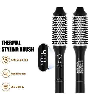 NICEBAY Heated Thermal Brush, Electric Curling Brush &amp; Round Brush Styler with Anti-Scald Nylon Bristles - Imperfect Box