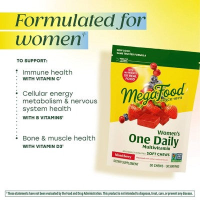MegaFood Womens Multivitamin Mixed Berry Soft Chew 30ct - New by This is Beauty US
