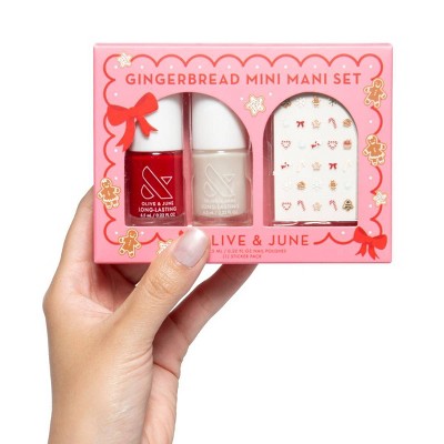 Olive &amp; June Mini Mani Nail Polish Gift Set Gingerbread 3ct - Imperfect Box