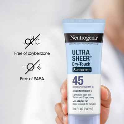 Neutrogena Ultra Sheer Dry-Touch Sunscreen Broad Spectrum SPF 45 6 fl oz /2ct - Imperfect Box