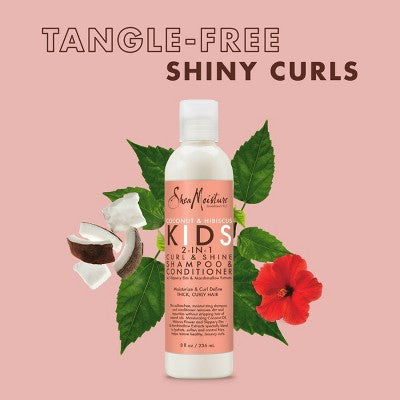 SheaMoisture Coconut and Hibiscus Kids 2-in-1 Shampoo &amp; Conditioner For Thick Curly Hair 8 fl oz - New by This is Beauty US