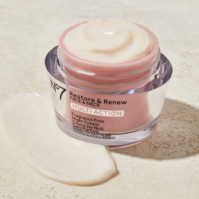 No7 Restore &amp; Renew Face &amp; Neck Multi Action Night Cream 1.69 fl oz - Imperfect Box